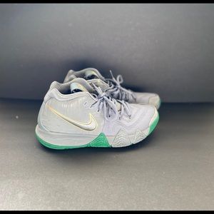 kyrie 4s green and grey